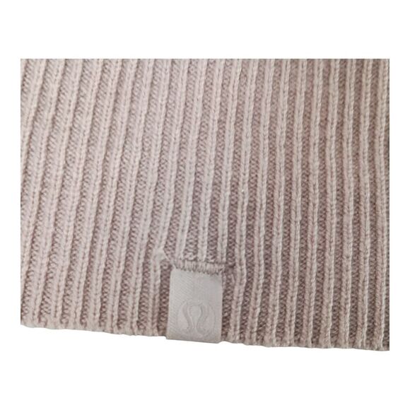 Lululemon Cashlu Cashmere Cardigan Wrap Open Front Asymmetrical Knit Beige M/L - Picture 5 of 5